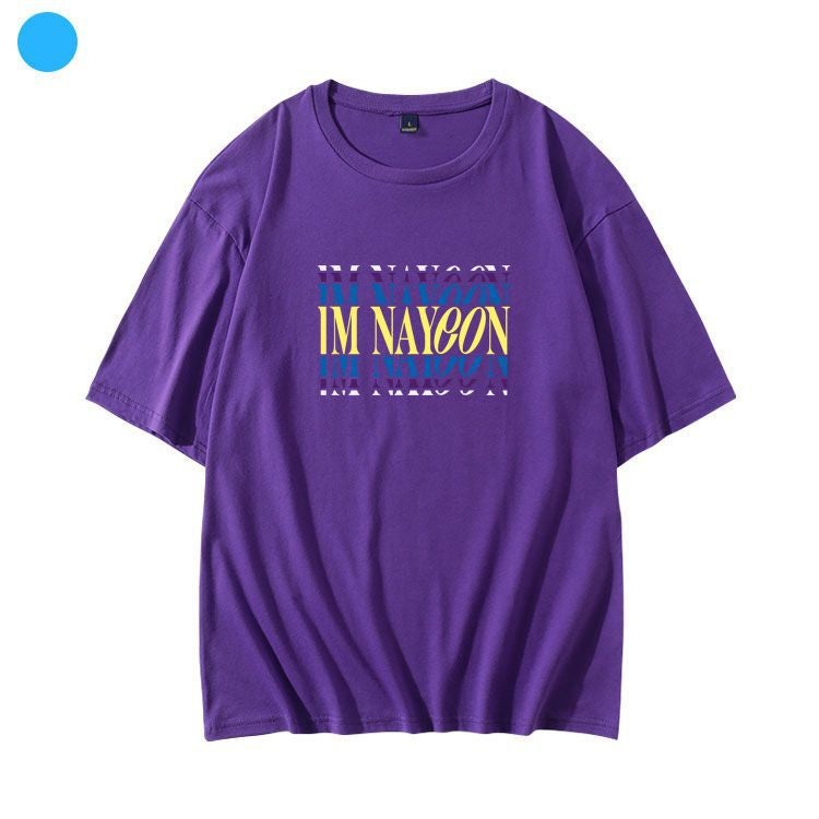 The Two Group Lin Na Lian Album Im Nayeon Around Should Aid The Same Clothes Loose Printed Short Sleeve T-Shirt - Image 5