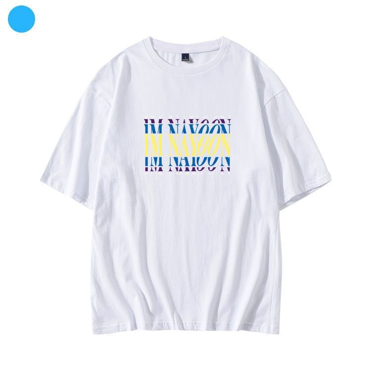 The Two Group Lin Na Lian Album Im Nayeon Around Should Aid The Same Clothes Loose Printed Short Sleeve T-Shirt - Image 3