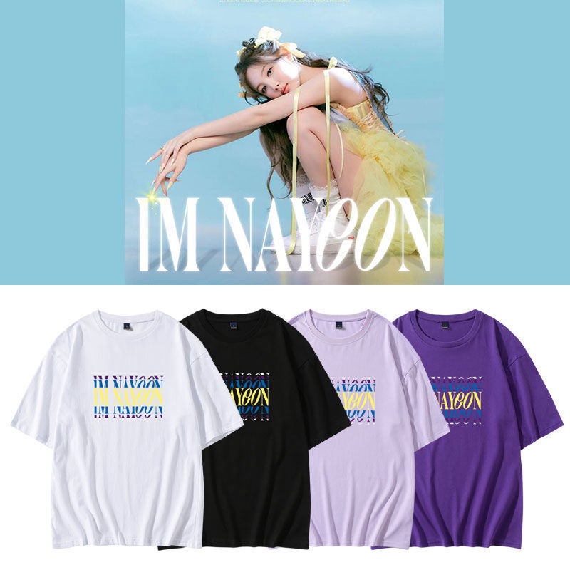 The Two Group Lin Na Lian Album Im Nayeon Around Should Aid The Same Clothes Loose Printed Short Sleeve T-Shirt - Image 2