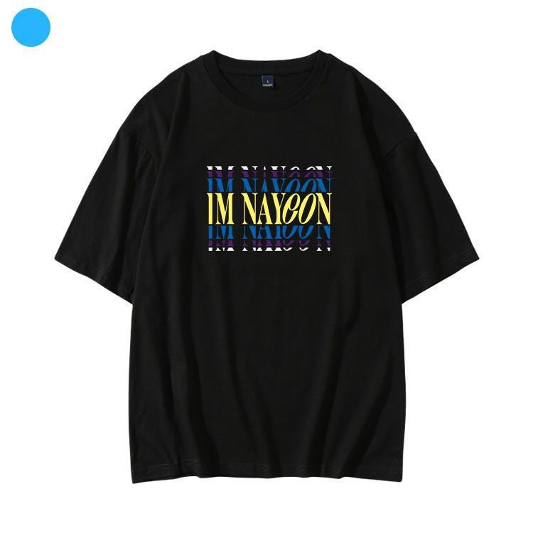 The Two Group Lin Na Lian Album Im Nayeon Around Should Aid The Same Clothes Loose Printed Short Sleeve T-Shirt - Image 4