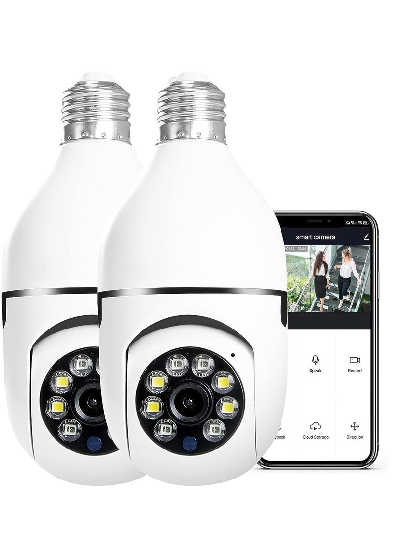 Generic - 2Pcs Light Bulb Security Camera 2.4GHz & 5G WiFi Outdoor, 1080P E27 Light Socket Security Camera, Indoor 360° Home Security Cameras Full Color Day and Night Smart Motion Detection. - Image 1