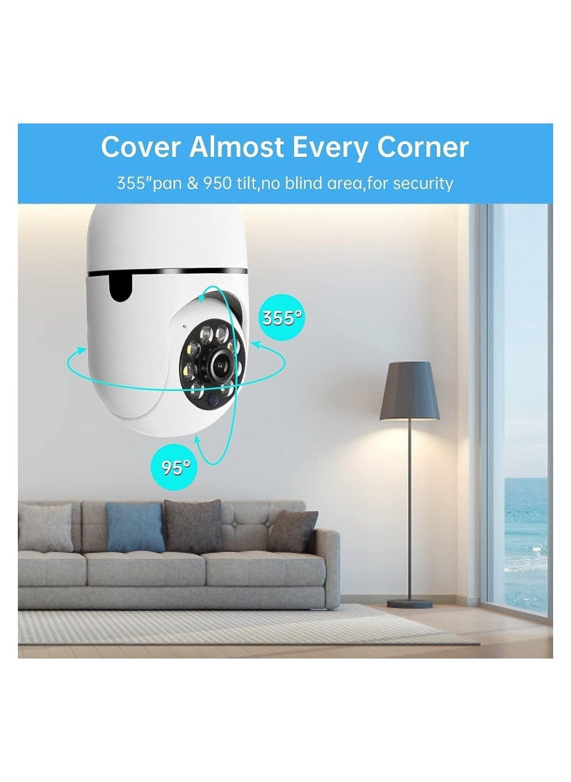 Generic - 2Pcs Light Bulb Security Camera 2.4GHz & 5G WiFi Outdoor, 1080P E27 Light Socket Security Camera, Indoor 360° Home Security Cameras Full Color Day and Night Smart Motion Detection. - Image 1