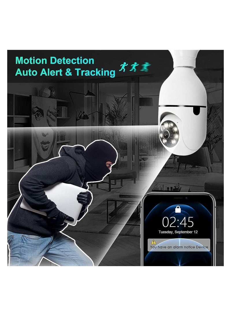 Generic - 2Pcs Light Bulb Security Camera 2.4GHz & 5G WiFi Outdoor, 1080P E27 Light Socket Security Camera, Indoor 360° Home Security Cameras Full Color Day and Night Smart Motion Detection. - Image 1