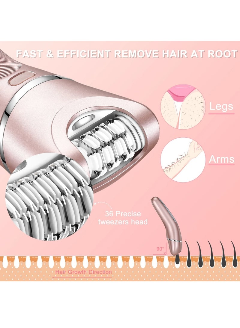 Hatteker - 3-in-1 Electric Shaver for Bikini Chin Arm Legs and Underarms Portable Electric Epilator Painless Cordless IPX7 Waterproof USB Charging Dry and Wet Dual Use Hair Remover for Women - Image 1