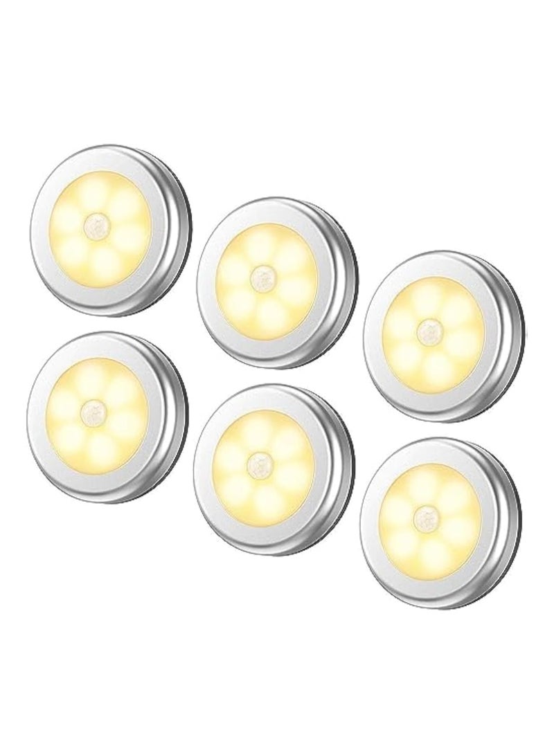6-Piece Under Cabinet LED Lights with Sensor Warm White