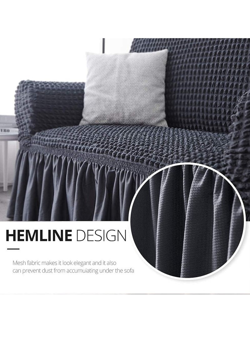 EVORY HOME 4-Piece Sofa Cover Set of 7-Seater Super Stretchable Anti-Wrinkle Slip Resistant Furniture Protector  - Image 5
