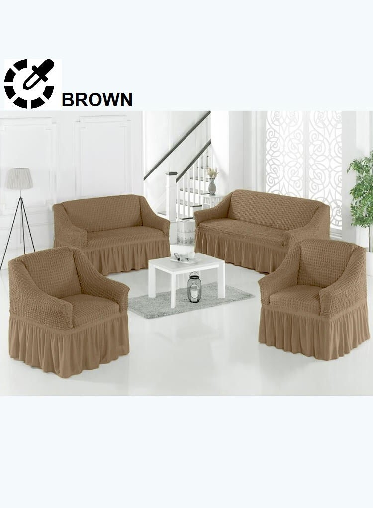 EVORY HOME 4-Piece Sofa Cover Set of 7-Seater Super Stretchable Anti-Wrinkle Slip Resistant Furniture Protector  - Image 1