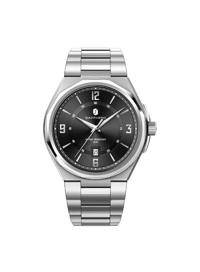 Sapphero SAPPHERO Watches for Men Arabic Numeral Dial Quartz Wristwatch 50M Waterproof Luminous Watches Mens Watch Work Sport Casual Dress Watch with Stainless Steel Strap Elegant Gifts for Men