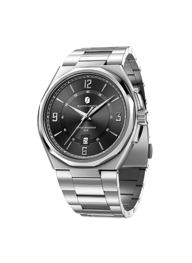 Sapphero SAPPHERO Watches for Men Arabic Numeral Dial Quartz Wristwatch 50M Waterproof Luminous Watches Mens Watch Work Sport Casual Dress Watch with Stainless Steel Strap Elegant Gifts for Men