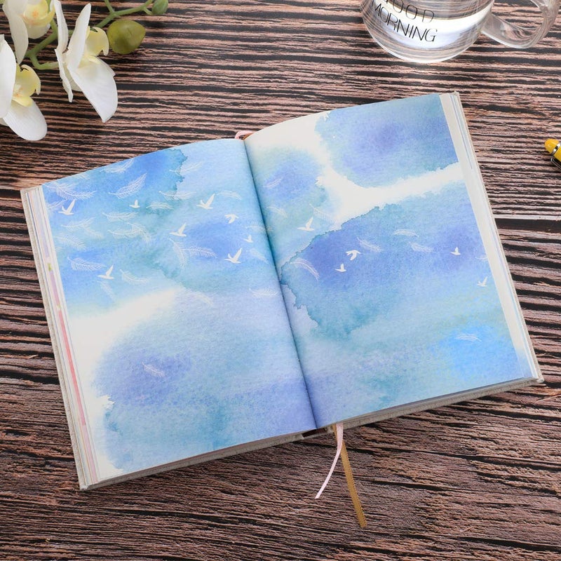 Siixu Colorful Blank Notebook  Unruled Personal Diary Journals To Write In For Women  Hardcover Writing Notepad Gift  Unique Watercolor Design  192 Pages  2 Bookmarks  Unlined - Image 3
