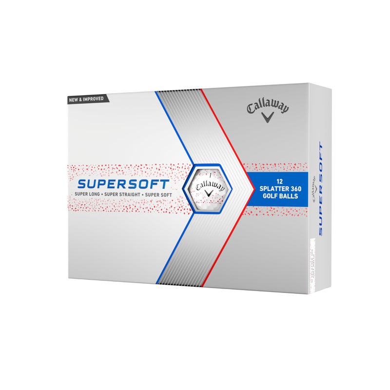 Callaway Golf Supersoft Golf Balls (2023, Red Splatter) - Image 1