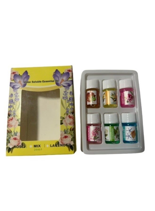 6 Pieces 3ml Water Soluble Essential Oils Mix Variant for Humidifier Used i Home Office - Image 1