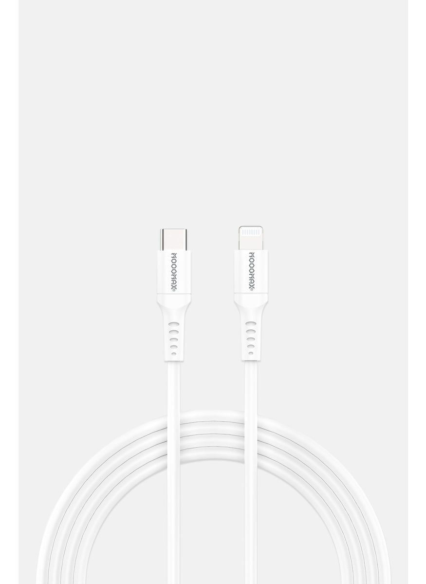MOOGMAX MX-207 Type C To Lightning Charge And Sync Cable, White  - Image 3