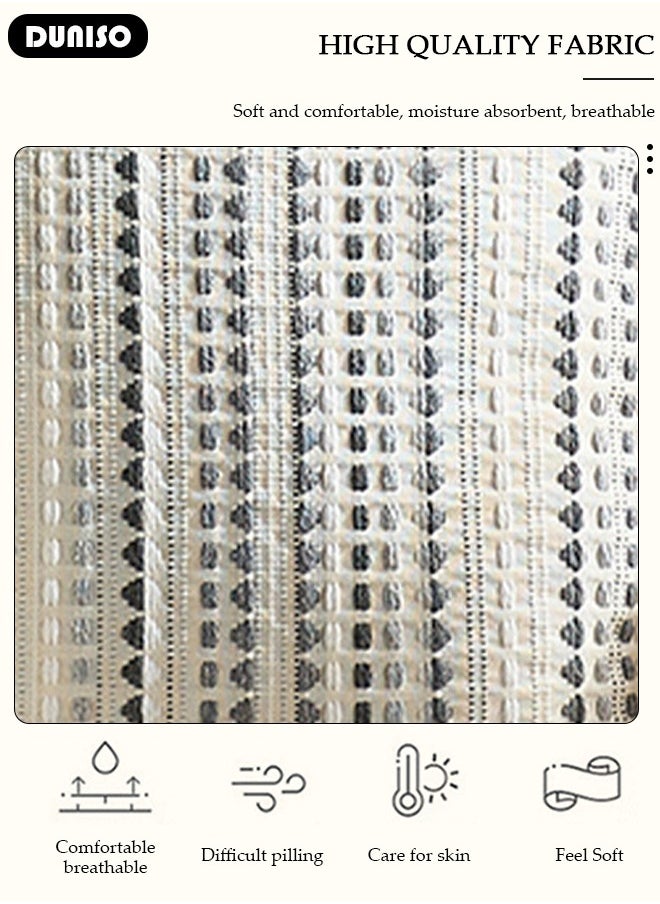 DUNISO Decorative Throw Pillow Covers 30*50cm,45*45cm Set of 2 Neutral Decorative Textured Cushion Case Farmhouse Pillowcase Modern Square Rectangle Pillow Covers for Sofa,Couch, Living Room  - Image 2