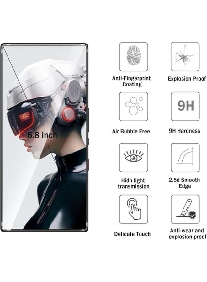 erorex 3 Pack Screen Protector For Zte Nubia Red Magic 8 Pro Red Magic 8 Pro Plus Japan Tempered Glass 9H Hardness Full Screen Glue Cover Screen Protector Hd Red Magic 8 Pro 8 Pro Plus - Image 2