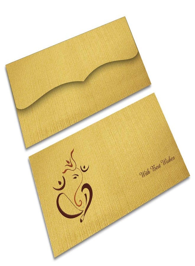 Brown Cloud Exclusive Shagun/Sagan/Money/Gift Envelope/Cover/Lifafa Printed on Golden Texture Paper for Gift/Festival/Occasion with Free Pen (003) (Pack of 20) - Image 2