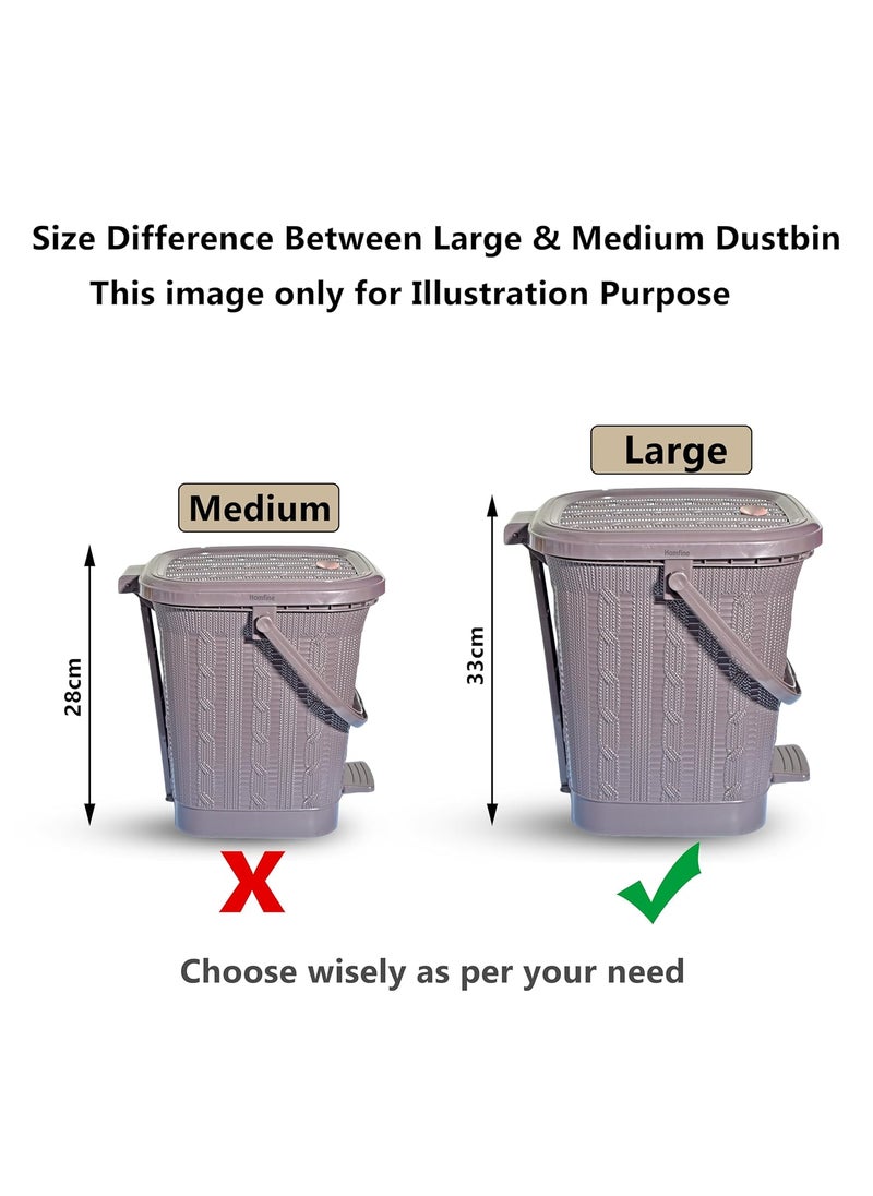 Homfine Homfine Pedal Dustbin Large Size with Detachable Inner Bucket Heavy Duty Virgin Plastic Bulging Design for Home Office Pantry Kitchen DryWet Waste 1Pc Grey 14Ltr  - Image 4
