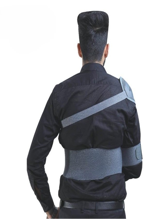 GULEEL Shoulder Immobilizer Sling - Adjustable Arm Support with Waist Strap for Post-Surgery Recovery, Fractures, Dislocations & Pain Relief (XXL) - Image 1
