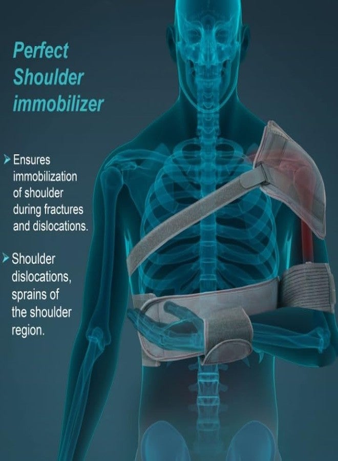 GULEEL Shoulder Immobilizer Sling - Adjustable Arm Support with Waist Strap for Post-Surgery Recovery, Fractures, Dislocations & Pain Relief (XXL) - Image 3