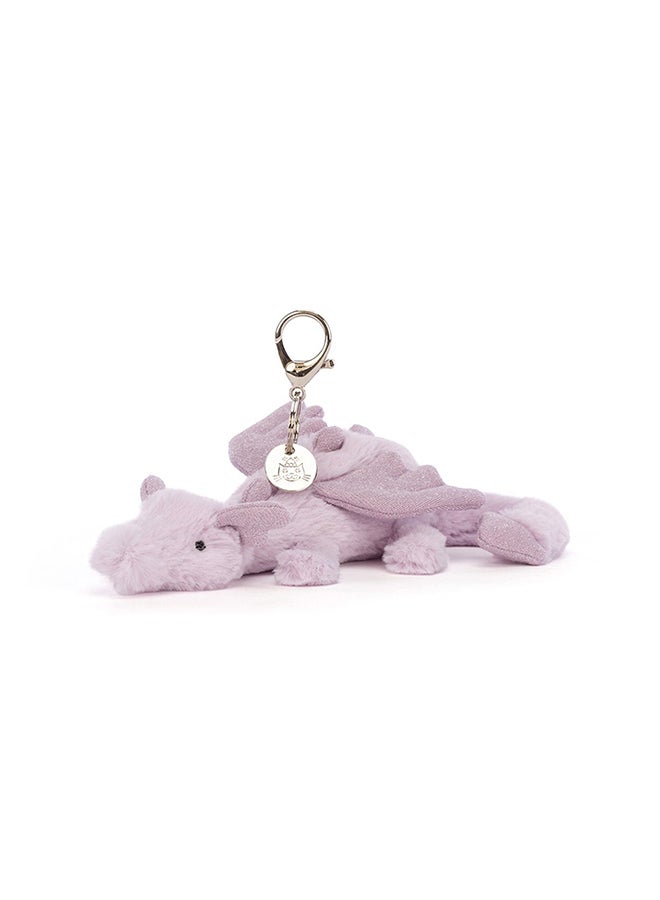 Jellycat Lavender Dragon Bag Charm 5 cm, Mini Plush Keychain, Soft Pastel Dragon Collectable, Cute Accessory for Bags, Backpacks & Gifts - Image 2