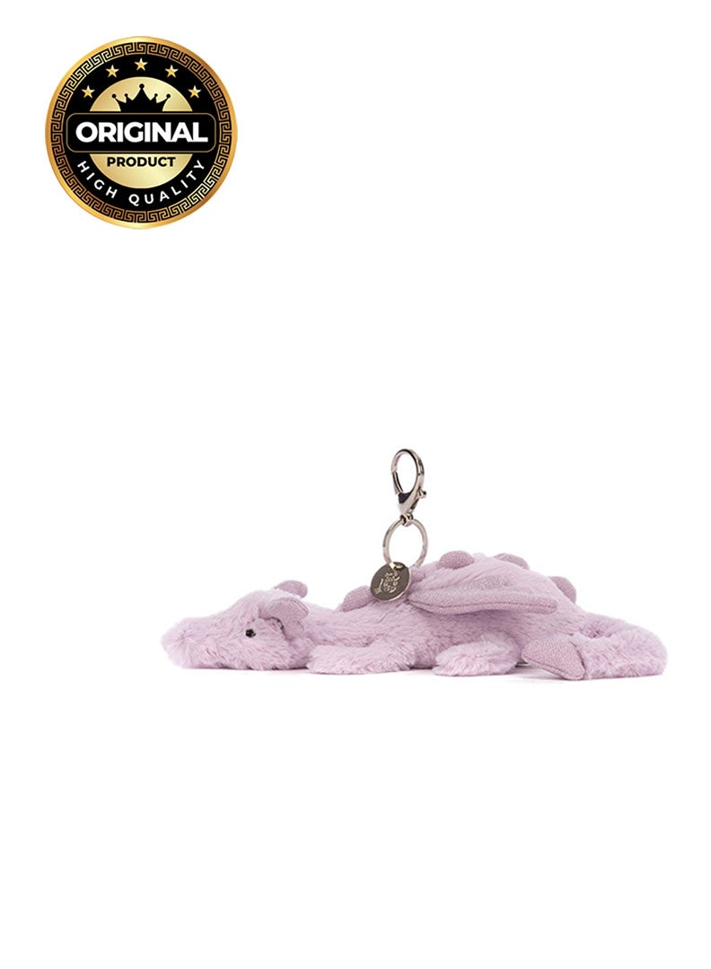 Jellycat Lavender Dragon Bag Charm 5 cm, Mini Plush Keychain, Soft Pastel Dragon Collectable, Cute Accessory for Bags, Backpacks & Gifts - Image 1