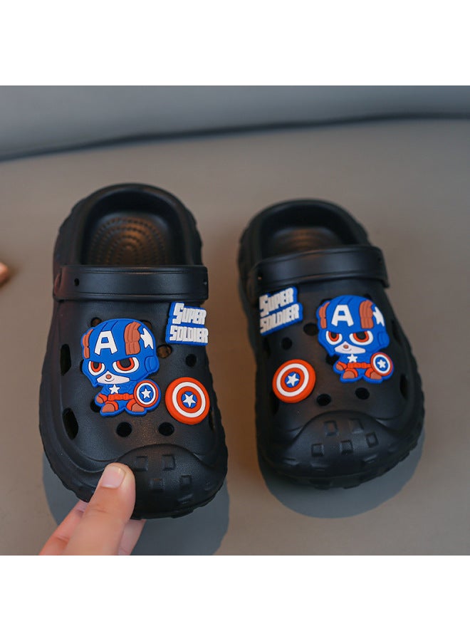 Captain America Children's Croc Shoes Parent-kids Style Summer Slippers For Big Boys Beach Sandals
