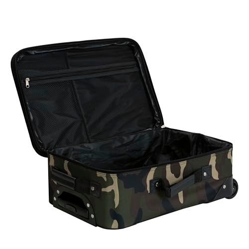 Rockland Fashion Softside Upright Luggage Set,Expandable, Wheel, Telescopic Handle, Camouflage, 2-Piece (14/19) - Image 3