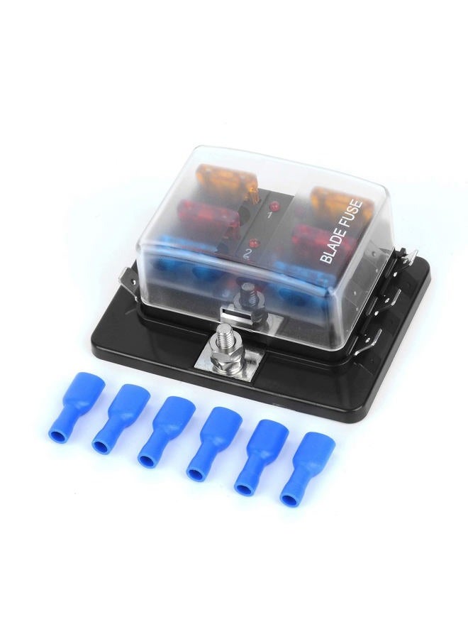 Jtron 6 Way DC 12~32V Blade Fuse Box Holder With LED Warning Light Kit For Automotive Car Boat Marine Trike(6 way+Fuse) - Image 2