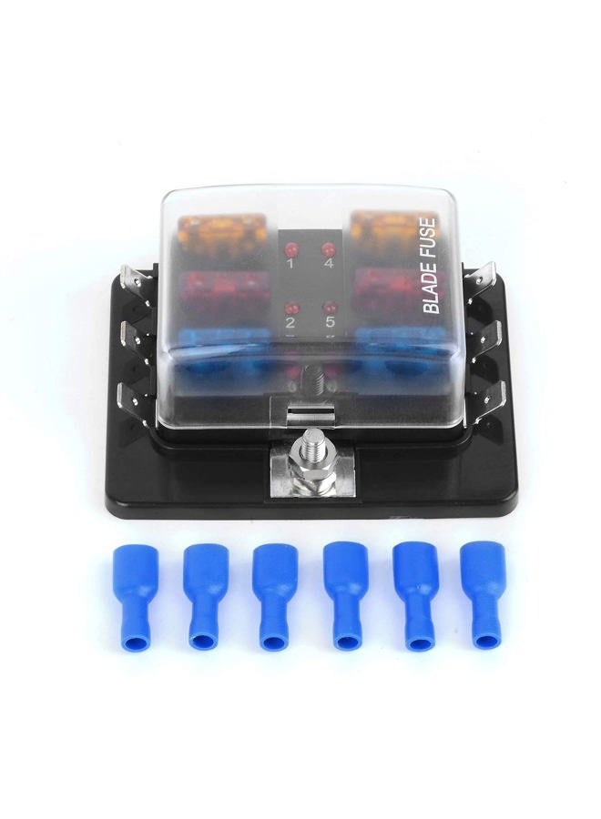 Jtron 6 Way DC 12~32V Blade Fuse Box Holder With LED Warning Light Kit For Automotive Car Boat Marine Trike(6 way+Fuse) - Image 4