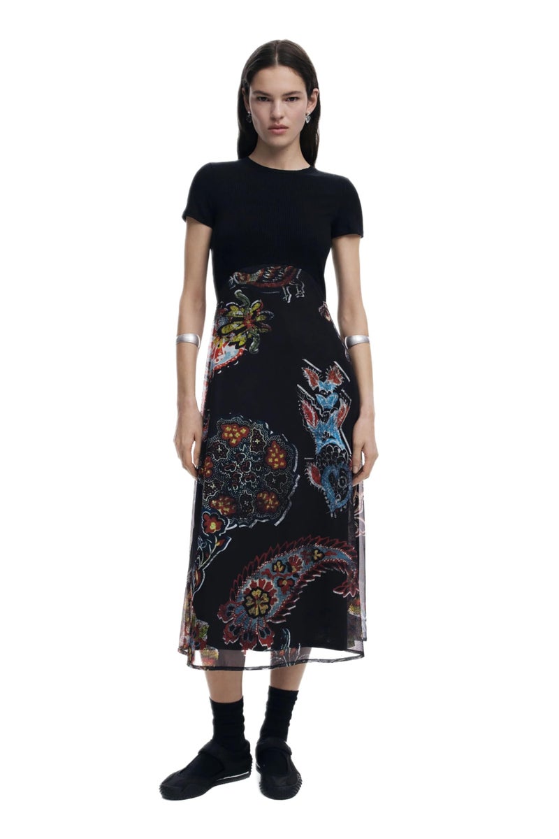 Desigual Womens Dress Designed by Mr Christian Lacroix Black