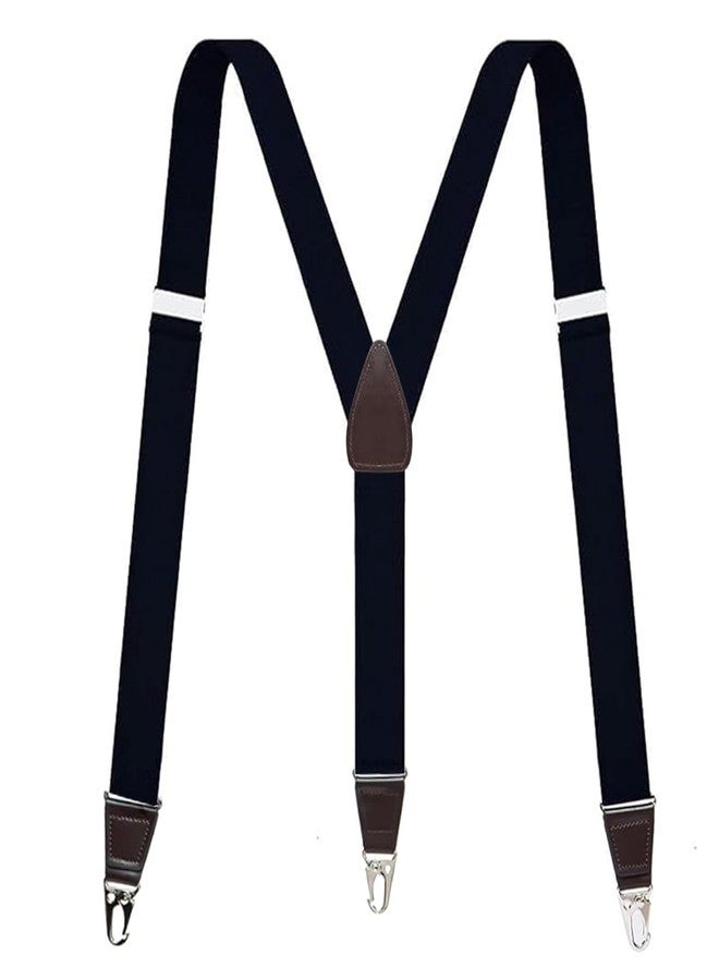 Vauhse Suspenders for Men, Updated Clips and Adjustable Suspenders with Elastic Straps Y-Back Construction Heavy Duty, Black, One size - Image 1