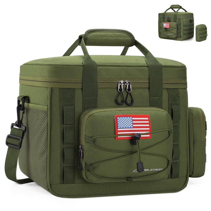 Maelstrom Tactical Lunch Box, Insulated Lunch Bag for Men, Large Leakproof Soft Cooler Bag with Detachable MOLLE Bags, Durable Lunch Tote for Adult Women Work,Picnic,20 Cans/15 L, Army Green - Image 1