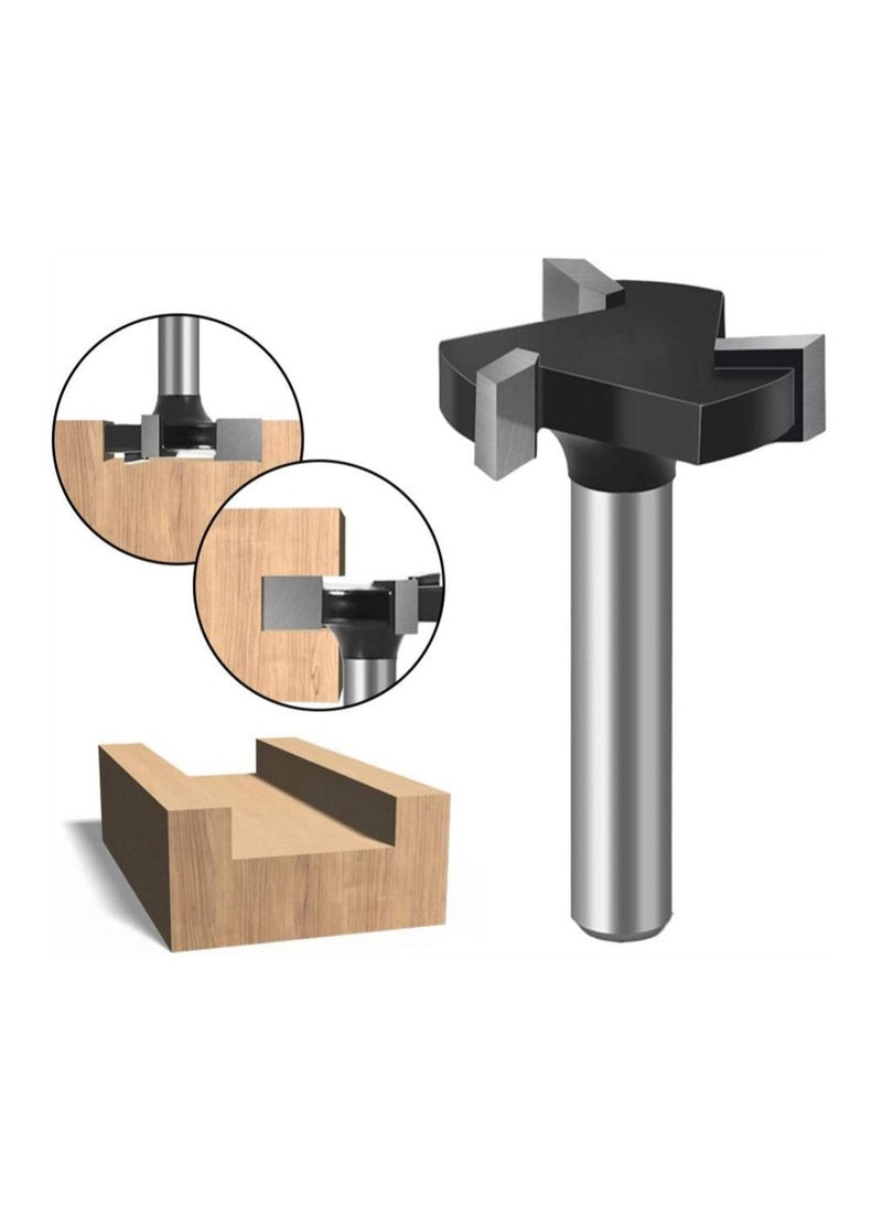 KASTWAVE - Wood Working Milling Cutter 6mm Shank T Shaped Cnc Surfacing Cutter Bit Wood Working Milling Cutter Planer High Speed Steel Wood Working Hole Saw Punching Bit Wood Working Tool - Image 1