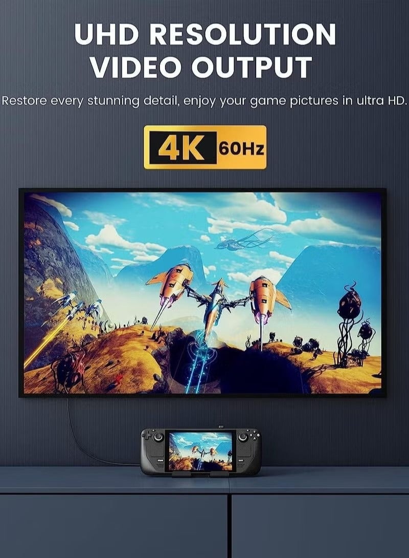 محول USB C 180 درجة ، [2 حزمة] موصل U Shape Type-C من ذكر إلى أنثى مع فيديو 4K@60Hz ، شحن سريع PD 100 واط ، موسع بزاوية لسطح البخار ، مفتاح ، كمبيوتر محمول ، جهاز لوحي ، هاتف - Image 3