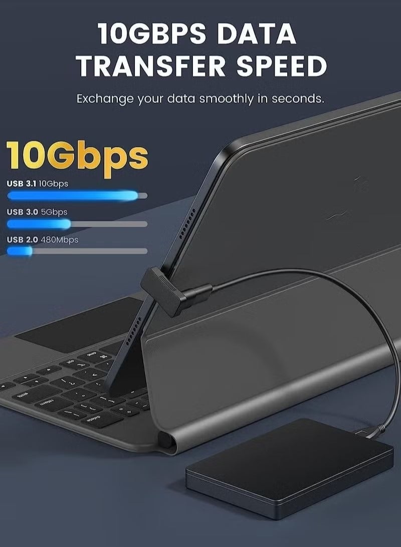 محول USB C 180 درجة ، [2 حزمة] موصل U Shape Type-C من ذكر إلى أنثى مع فيديو 4K@60Hz ، شحن سريع PD 100 واط ، موسع بزاوية لسطح البخار ، مفتاح ، كمبيوتر محمول ، جهاز لوحي ، هاتف - Image 5