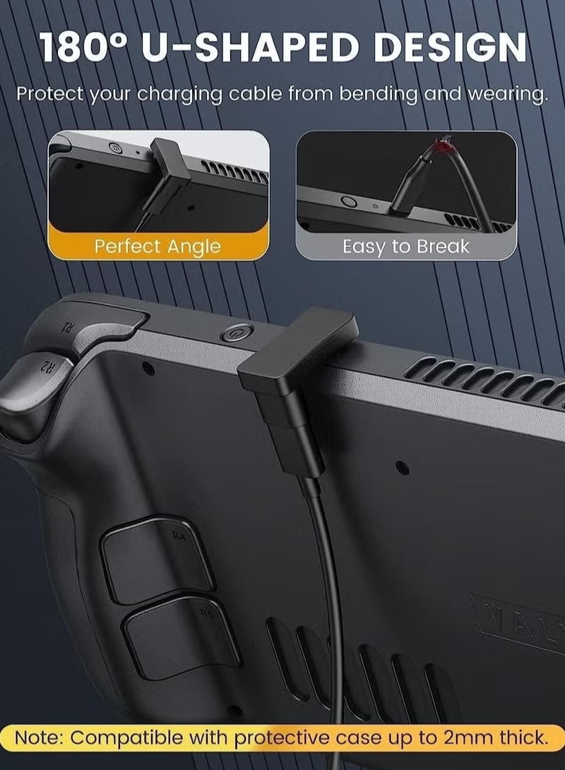 محول USB C 180 درجة ، [2 حزمة] موصل U Shape Type-C من ذكر إلى أنثى مع فيديو 4K@60Hz ، شحن سريع PD 100 واط ، موسع بزاوية لسطح البخار ، مفتاح ، كمبيوتر محمول ، جهاز لوحي ، هاتف - Image 2