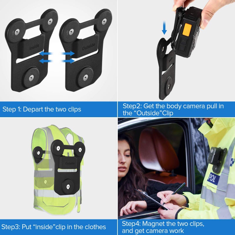 BOBLOV Body Camera Magnet Mount, 6pcs/8pcs Magnets Optional, Universal Magnetic Suction Back Clip, Make from Black Silica,Stick to Clothes for Universal All Brand Body Camera (12x10cm) - Image 3