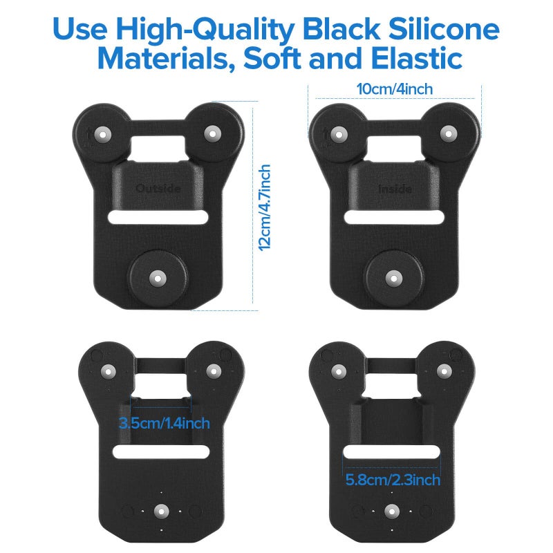 BOBLOV Body Camera Magnet Mount, 6pcs/8pcs Magnets Optional, Universal Magnetic Suction Back Clip, Make from Black Silica,Stick to Clothes for Universal All Brand Body Camera (12x10cm) - Image 5