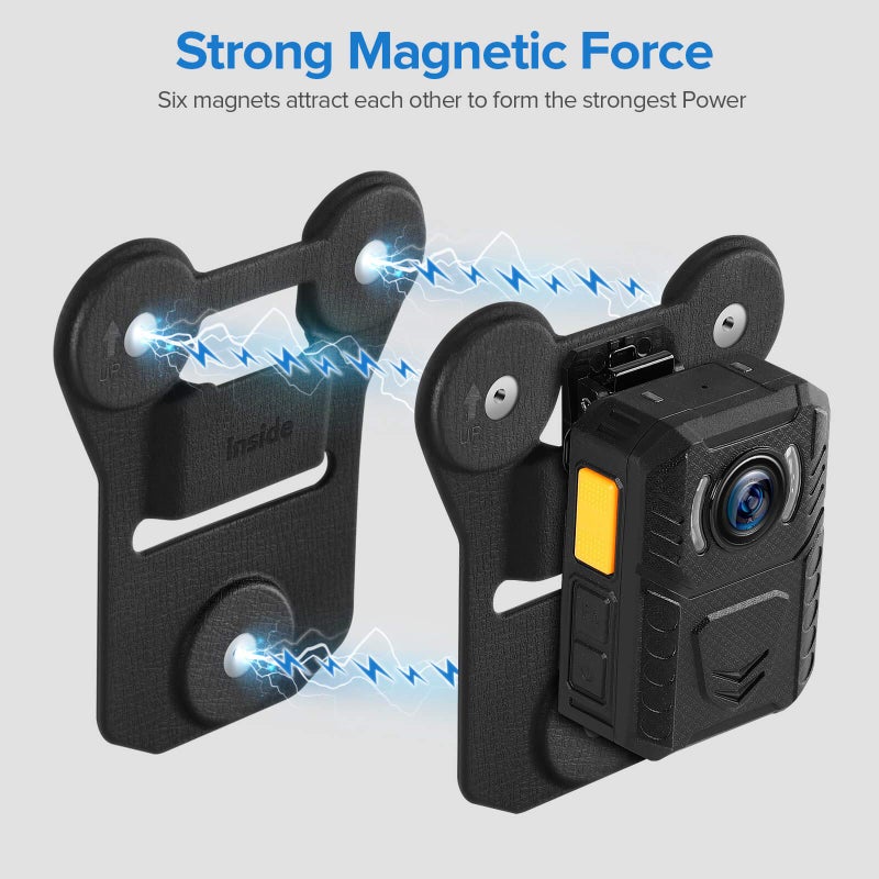 BOBLOV Body Camera Magnet Mount, 6pcs/8pcs Magnets Optional, Universal Magnetic Suction Back Clip, Make from Black Silica,Stick to Clothes for Universal All Brand Body Camera (12x10cm) - Image 4