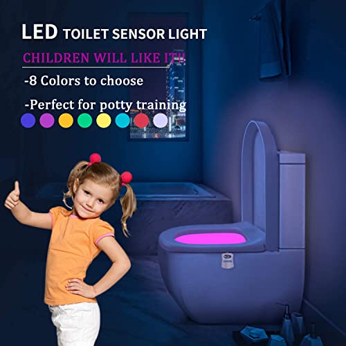 HASTHIP Komire Motion Sensor LED Toilet Night Light with 8-Color Changing, Battery Operated Waterproof Washroom Light - Image 4