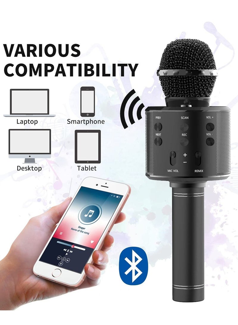 Wireless Bluetooth Karaoke Microphone,Rechargeable Kids Microphone Karaoke Machine,Professional Handheld Karaoke Mic Speaker Home KTV Kids Birthday Party - Best Gifts for Kids Adults (Black) - Image 4