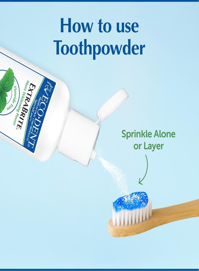 Eco-Dent Oral Care Bundle - ExtraBrite Toothpowder + Gentle Floss, Mint, Whitening Tooth Powder, SLS Free Toothpaste Alternative & Mint Waxed Dental Floss, Vegan (Set of 2) - Image 3
