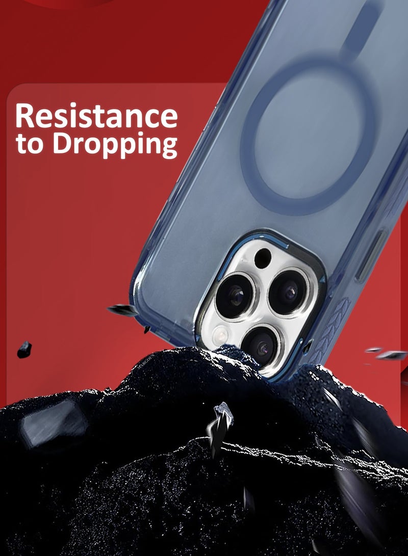 CATANES (for iPhone 16 Pro Max) 2Packs Hard PC Magsafe Case Cover Polycarbonate Magnetic Strong Shockproof Protective Case Cover Transparent - Light Blue Color - Image 3