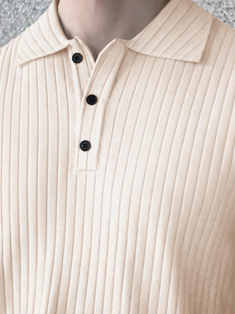 Noble Monk Solid Polo Neck Tshirt | Collar Tshirts | Half Sleeves | Plain-Regular Fit Textured Tshirt for Man - Image 2
