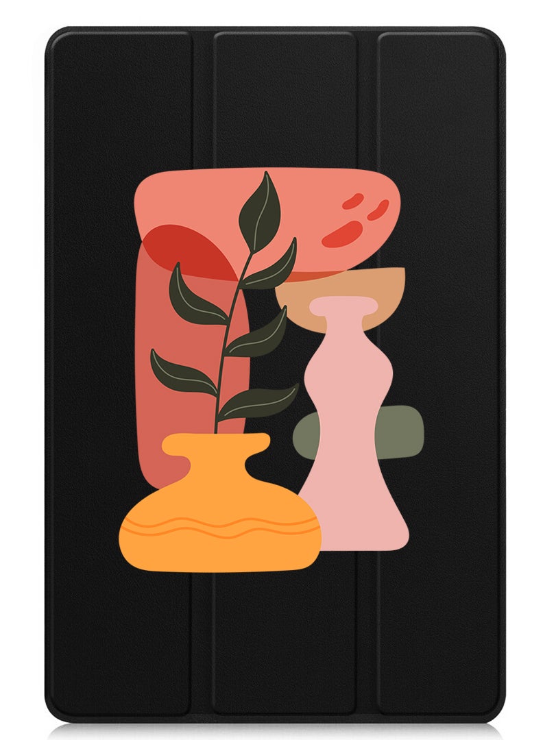 Theodor Protective Flip Case For Huawei MatePad SE 11 (2024) With Trifold Stand Auto Wake Sleep Shockproof Cover Vase leaf - Image 1