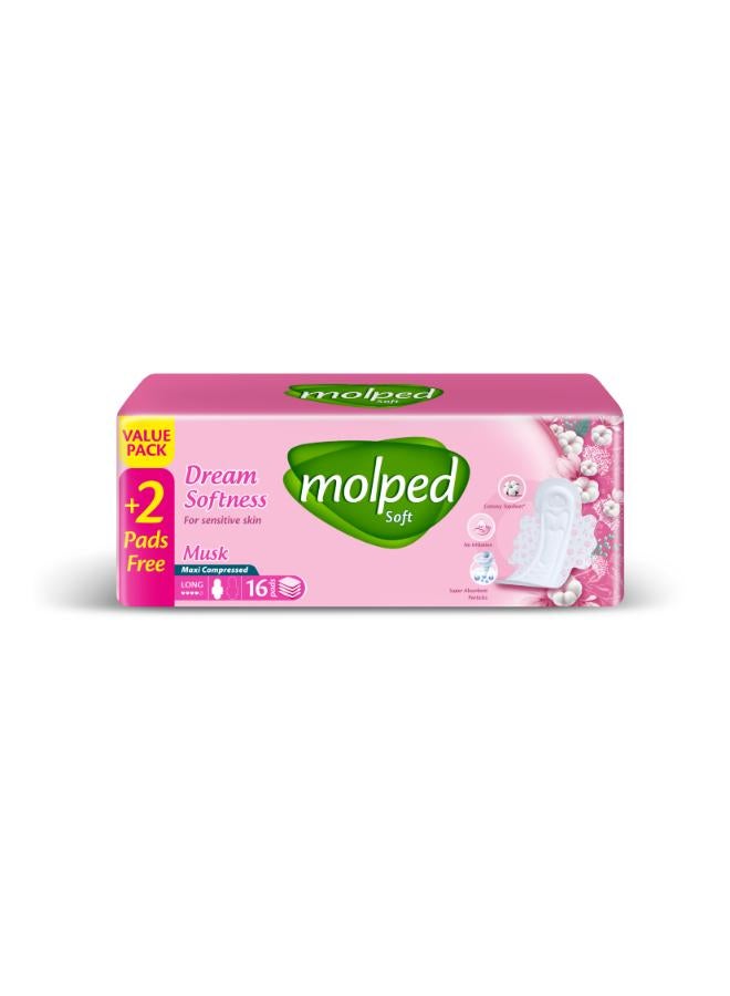 Molped Value Pack of 16 Maxi Compressed Soft Long Pads  - Image 1