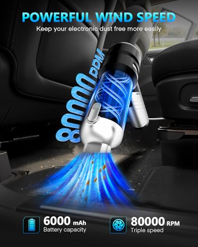 NEVERLAND Handheld Vacuum Cordless Car Vacuum - 15000PA High Power 4-in-1 Portable Foldable Small Detailing Kit, Rechargeable Hand Held Vacuum for Car Home Office - Image 3