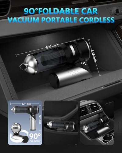 NEVERLAND Handheld Vacuum Cordless Car Vacuum - 15000PA High Power 4-in-1 Portable Foldable Small Detailing Kit, Rechargeable Hand Held Vacuum for Car Home Office - Image 5