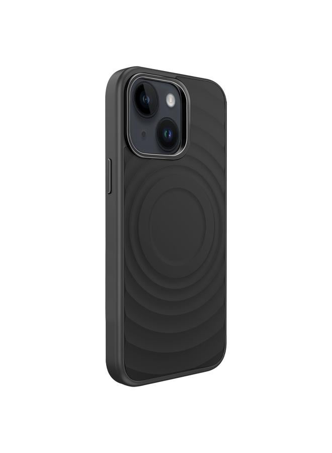 S-TOP Case For iPhone 15 Wave Texture Liquid Silicone Titanium MagSafe Phone Case - Image 1