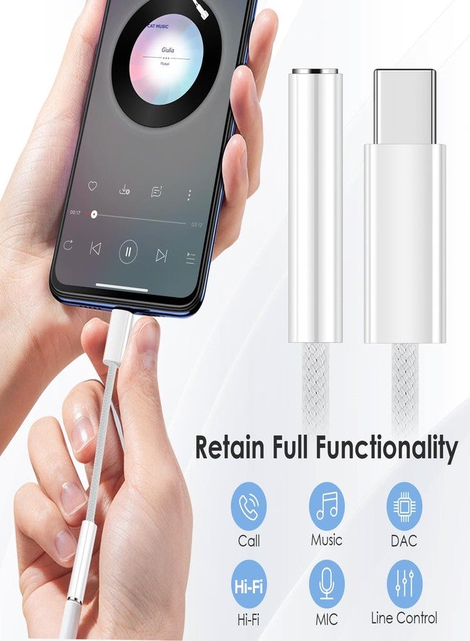 SAISN USB C to 3.5mm Jack Audio Adapter 2 Pack USB Type C to Headphone Aux Jack Adapter Dongle Cord Compatible with iPhone 15 Pro Max, Samsung Galaxy S24 S23 Ultra, iPad Pro, MacBook - Image 3